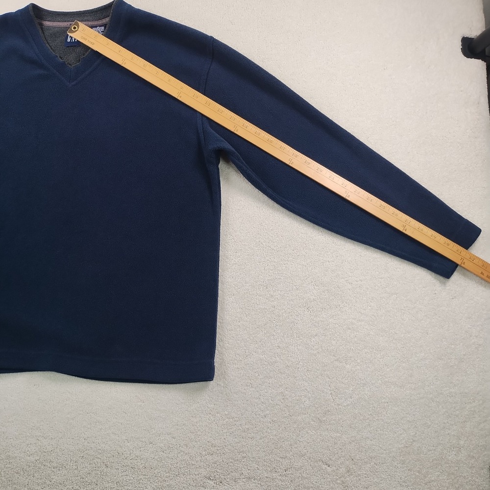 Vintage 90s GAP Fleece Pullover V-Neck Sweatshirt Men's Med Blue Retro Outdoor - Picture 8 of 8